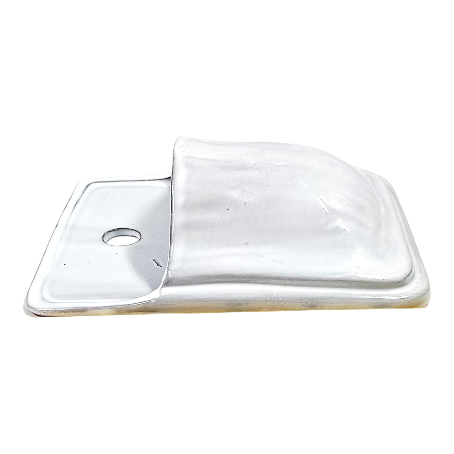 White Terracotta Pottery Wall Pockets Set of 2 Distressed White Glazed Farmhouse