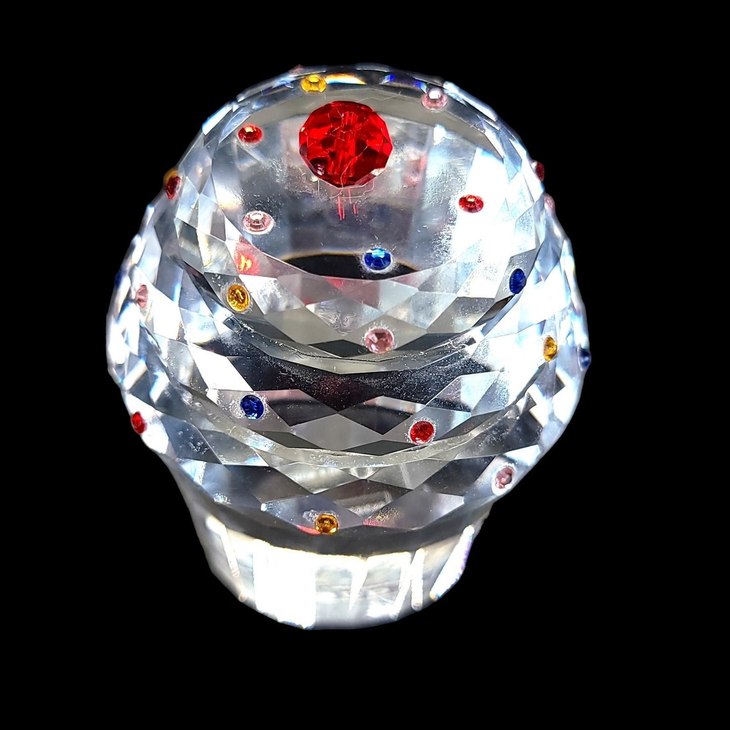 Simon Designs Crystal Cupcake Paperweight with Jewel Sprinkles