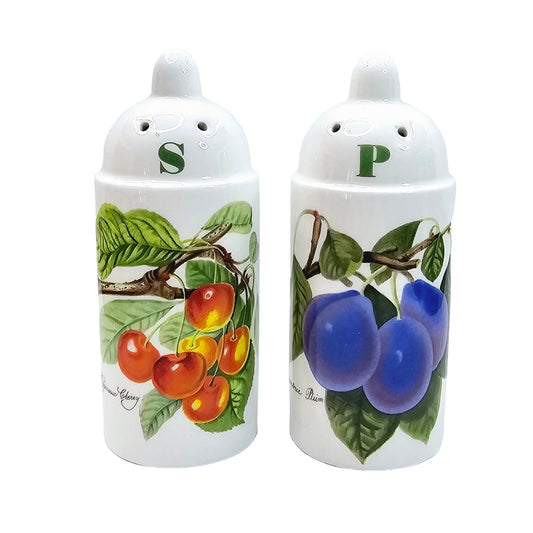 Portmeirion England POMONA Cherry & Plum 4" Salt Pepper Shakers