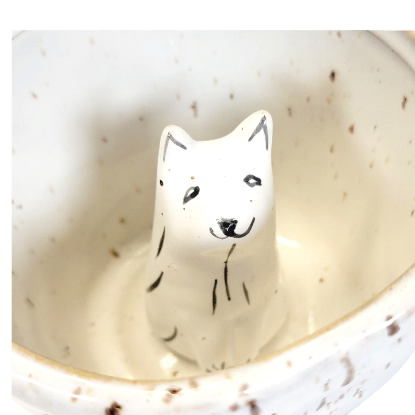 Urban Outfitters Peekaboo Dog Mug Ceramic Floral Flowers Coffee Tea Stoneware