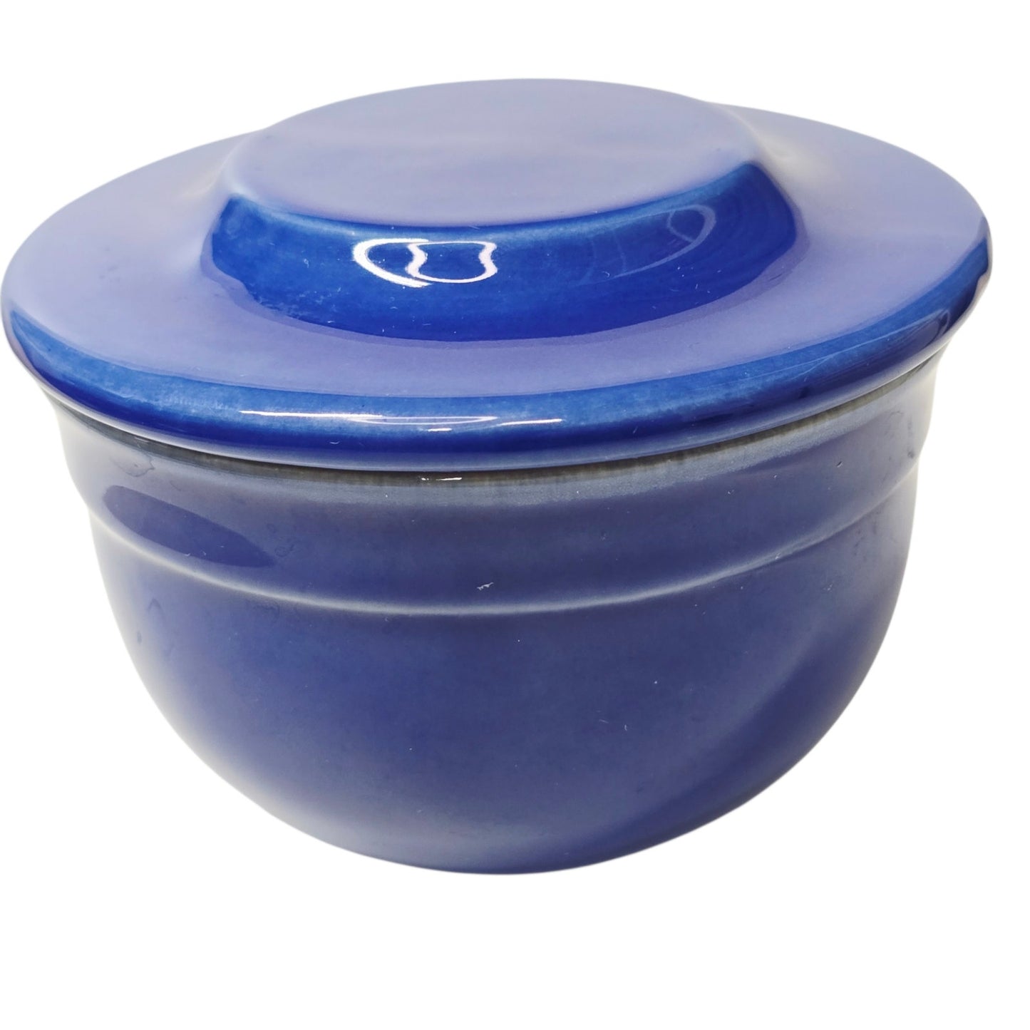 Emile Henry France Blue Ceramic Butter Bell Crock Lidded Dish Pot Stoneware