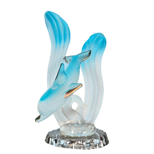 C Hand-Blown Art Glass Dolphin Figurine