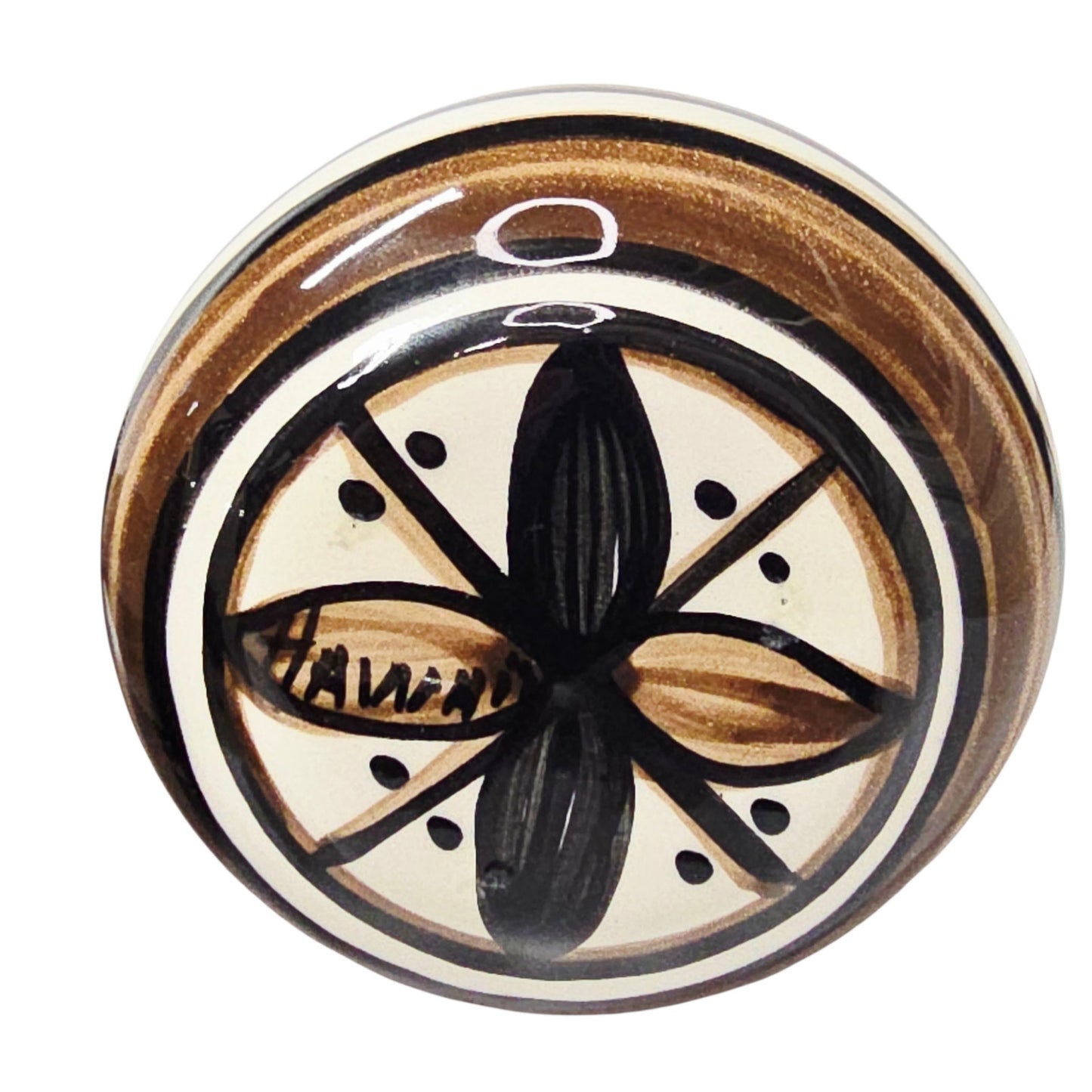 Pohaku Style Hawaiian Pottery Bud Vases Pair Hand Painted Tiki Polynesian