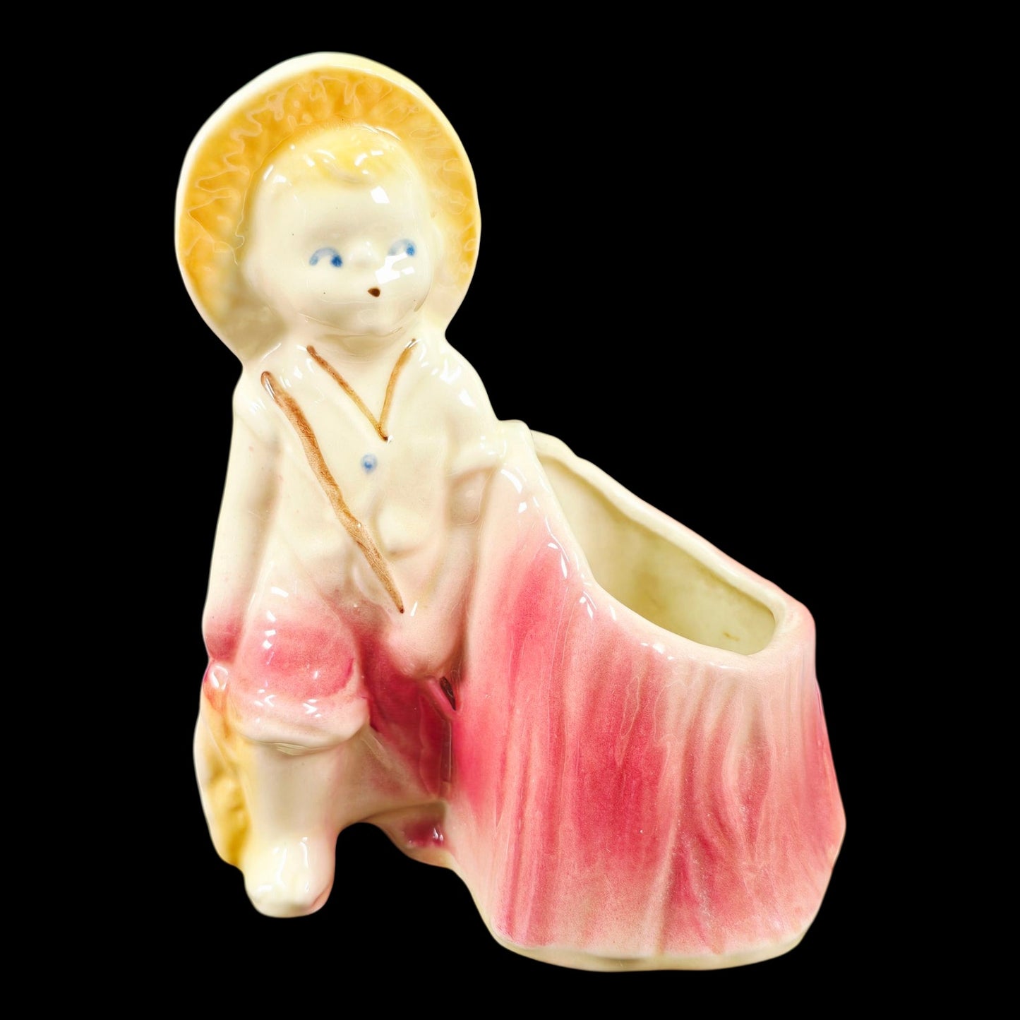 Vintage Shawnee Pottery "Little Boy Went Fishing" Planter, Marked USA 532
