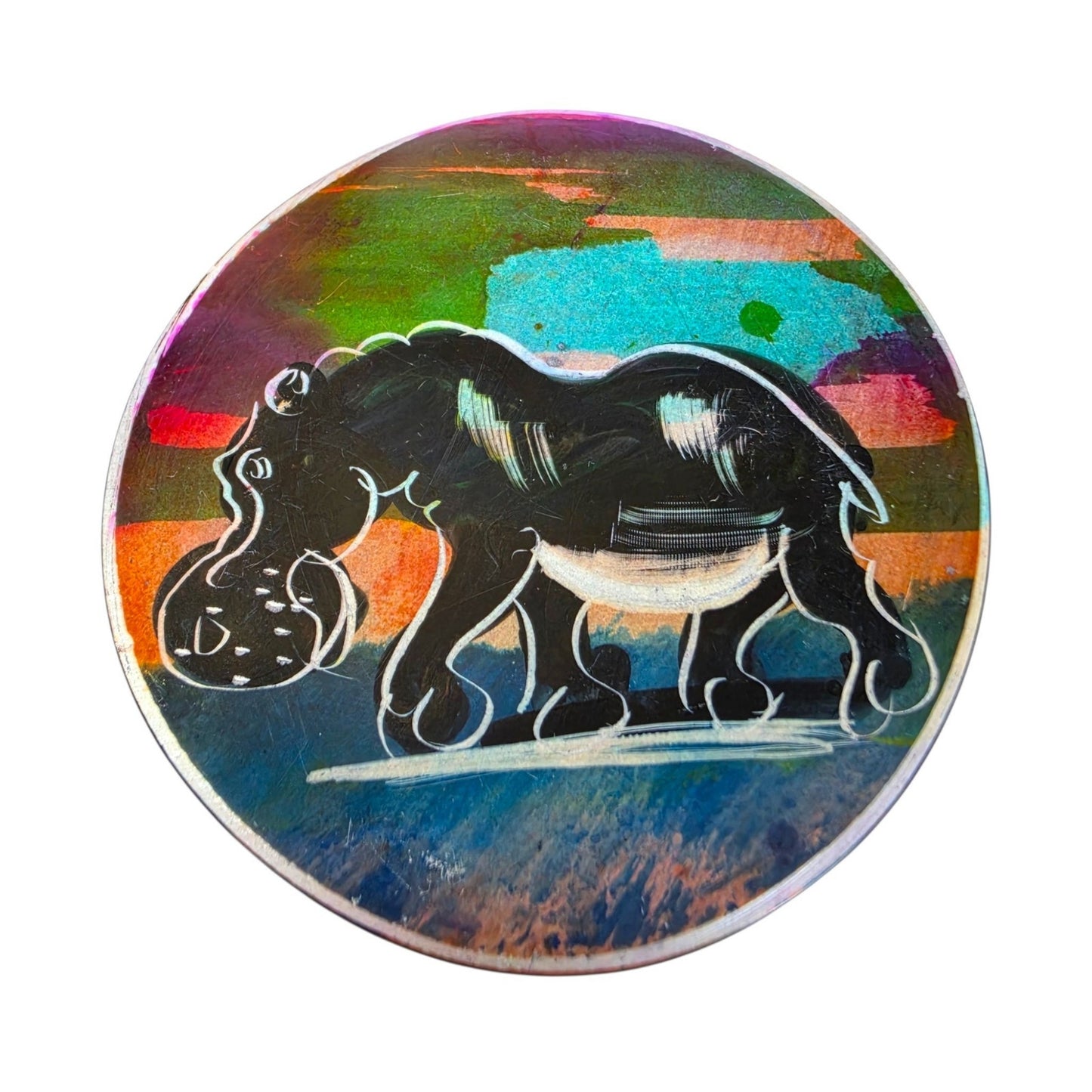 Vintage Serengeti Sunset Soapstone Coasters African Wildlife Holder Set