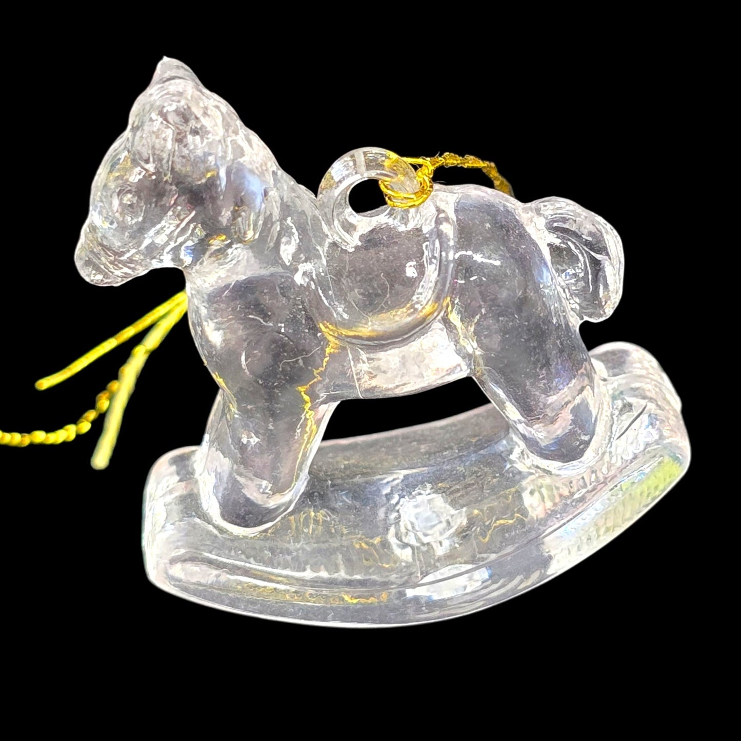Set of 6  Vintage Miniature Clear Acrylic Christmas Ornaments