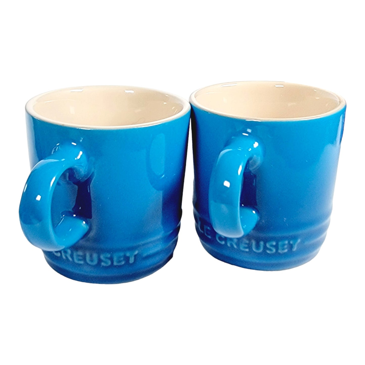 Set of 2  Le Creuset Mini Espresso Mugs Blue Ombre Stoneware .1L, 3.38oz