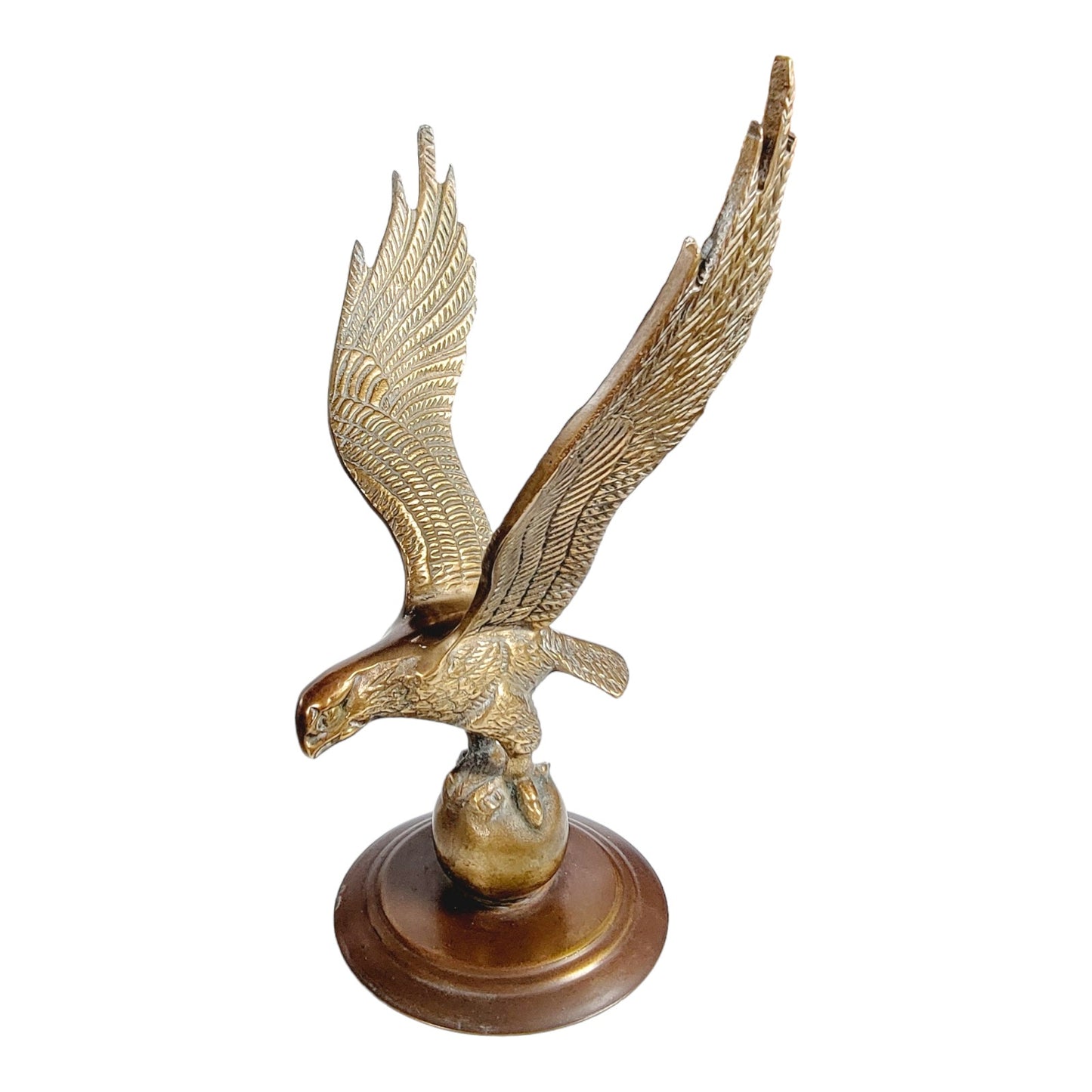 Vintage Brass Eagle Figurine Statue Patriotic American Bird Mid Century Decor