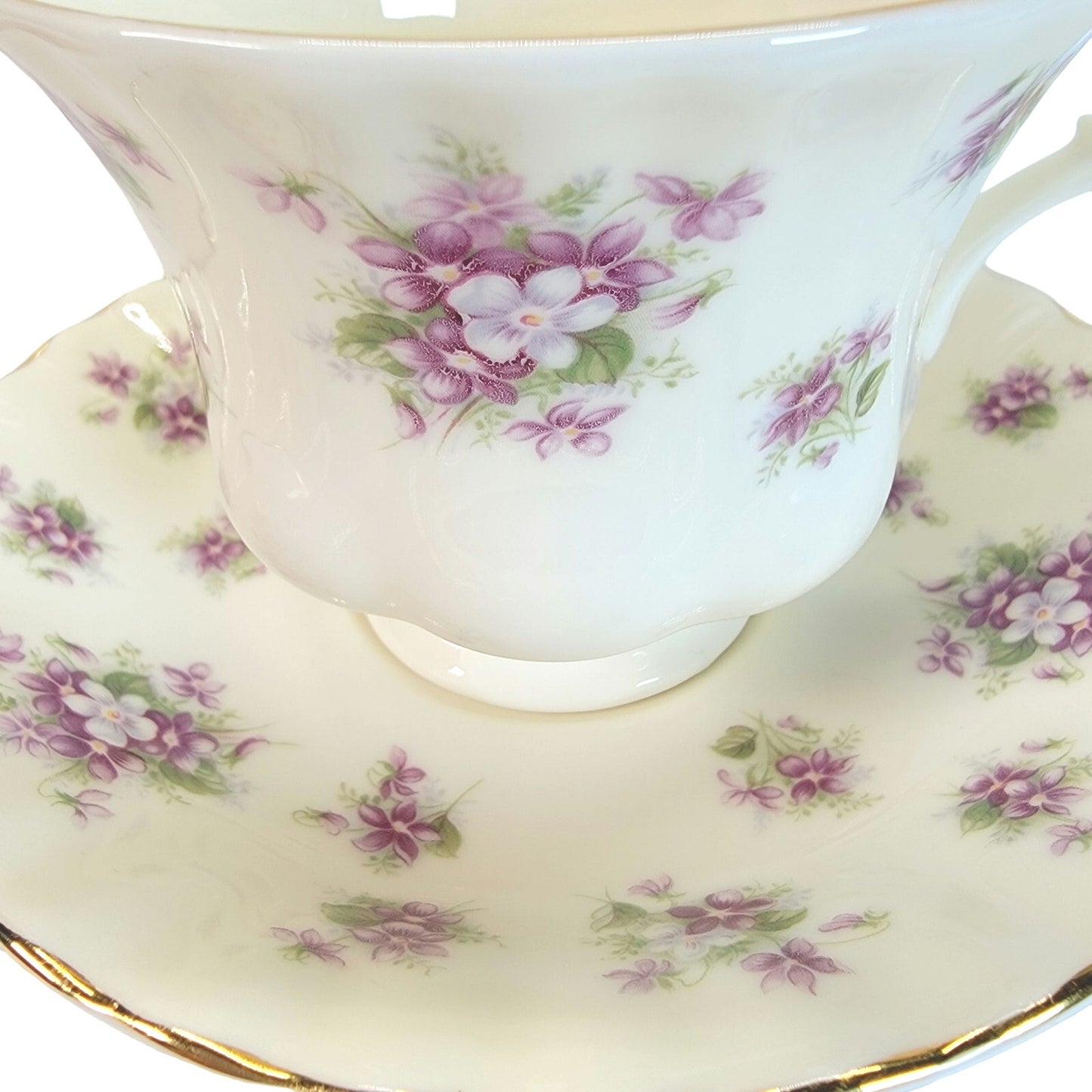 Royal Albert England Bone China Sweet Violets Cup and Saucer Set