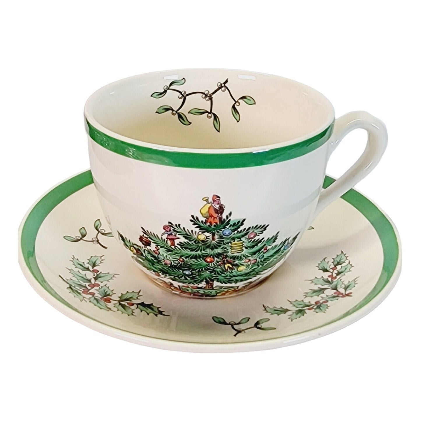 Vintage Spode England Christmas Tree Holiday Set: Plate, Cup & Saucer S3324 M