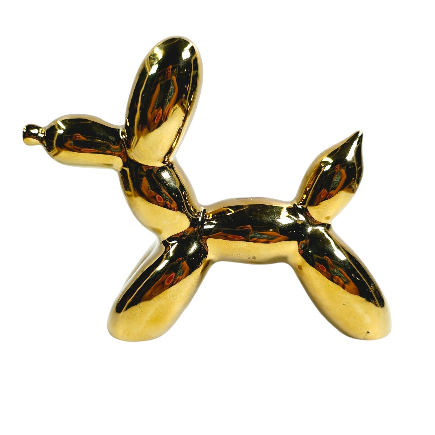 Balloon Dog Figurine, Gold Tone over Ceramic