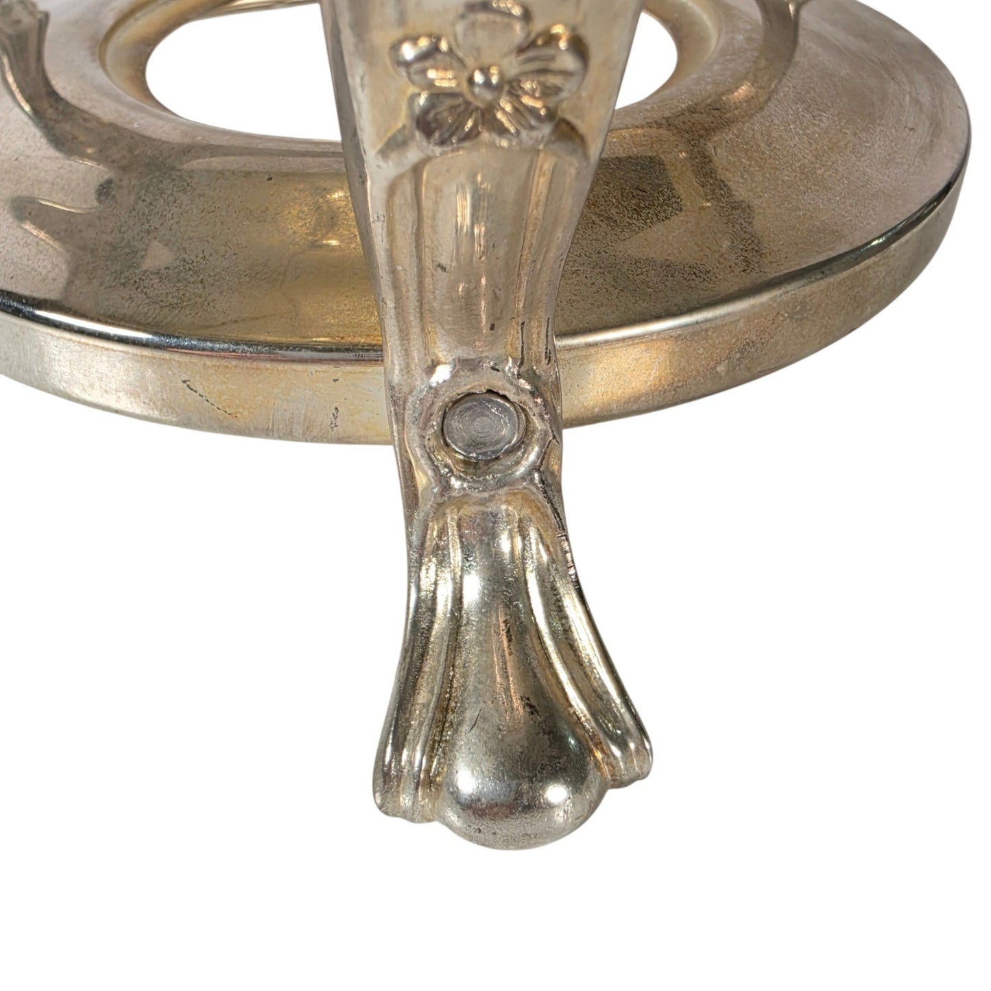 Vintage Silver Plated Plant Stand Cachepot Ring Lion Paw Feet Neoclassic Design