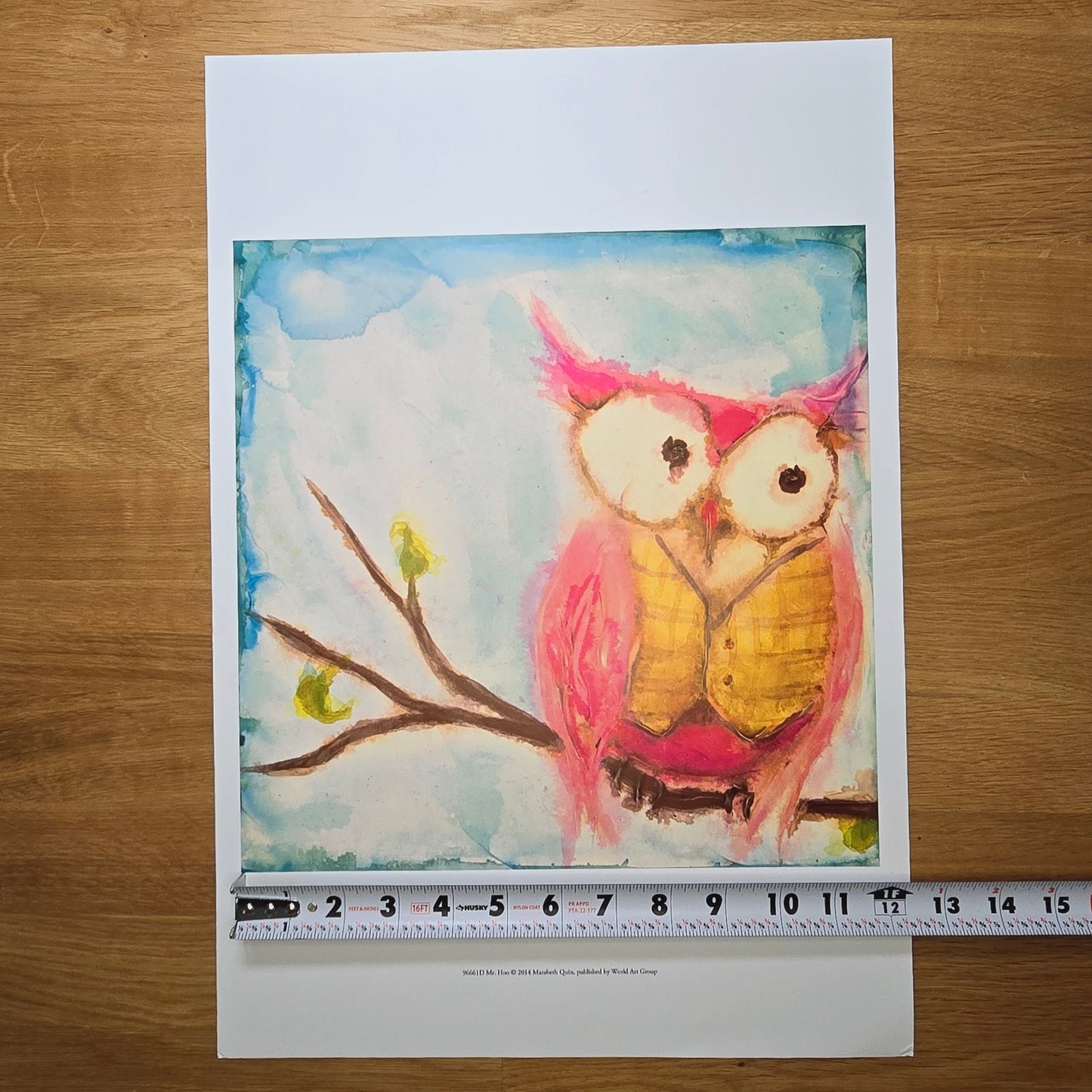 Two 16x12 Owl Bird Art Prints: Mr. Hoo & Miss Hoo, 2014 Marabeth Quin, World Art Group