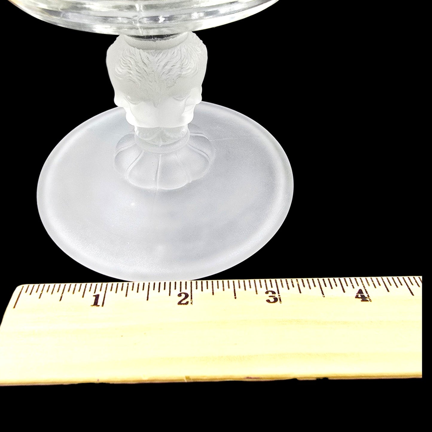 "Three Faces" pattern Frosted Glass Pedestal Compote late 1800's Early 1900's