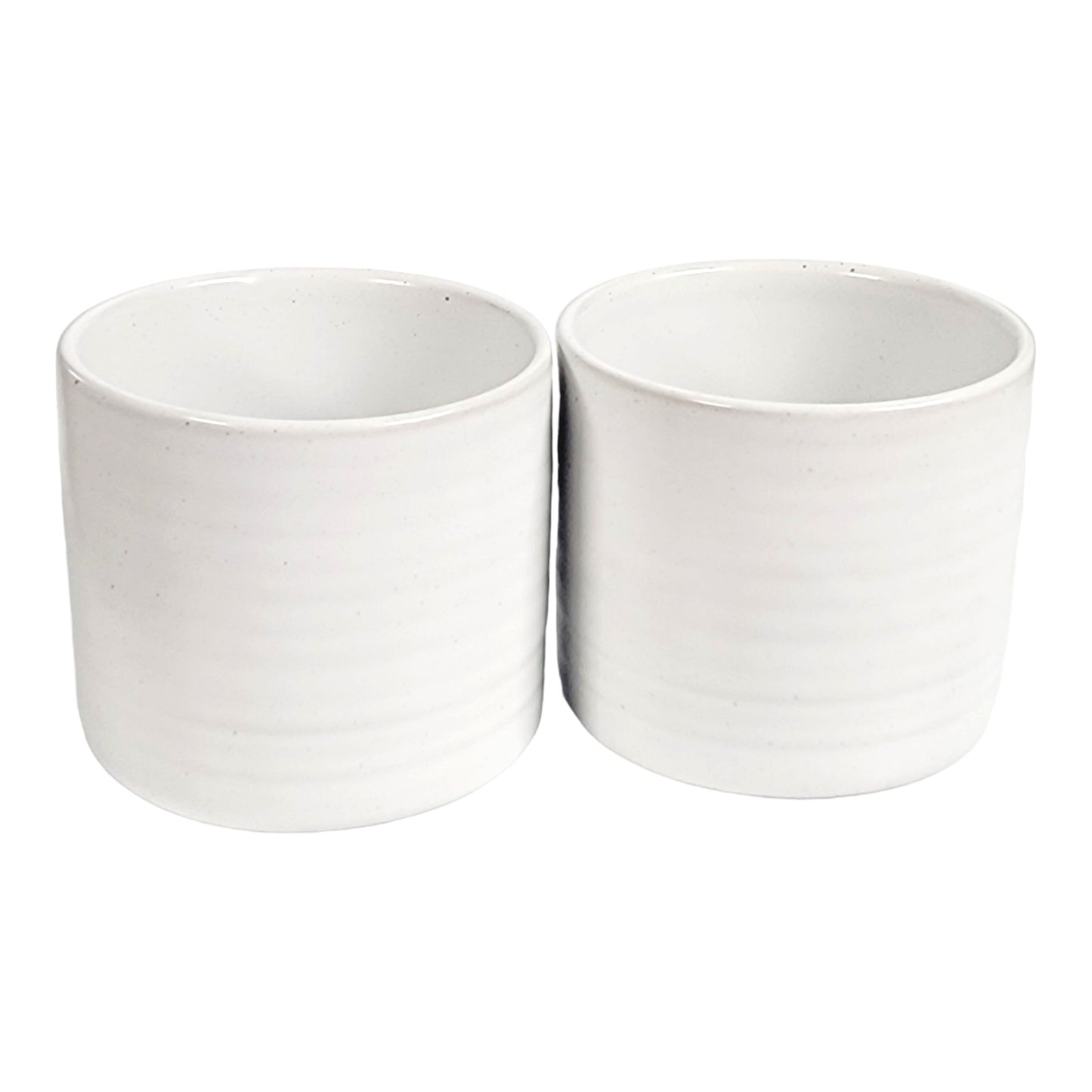 Set of 2 Nespresso Collections White Ceramic Tea Light Candle Holders 2.25" H