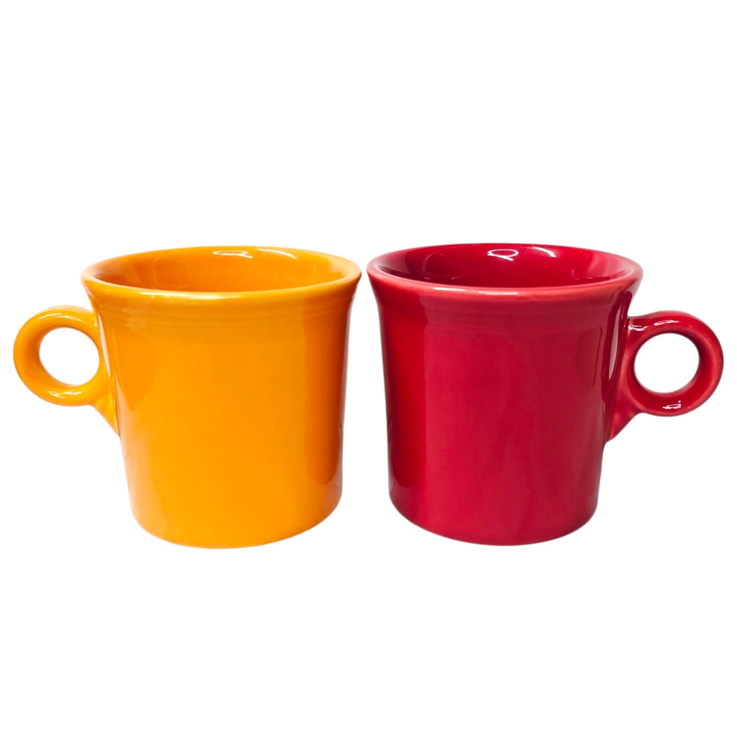 Set of 6 Fiesta Rainbow Ring Handle Mugs - Multi-Color Collection