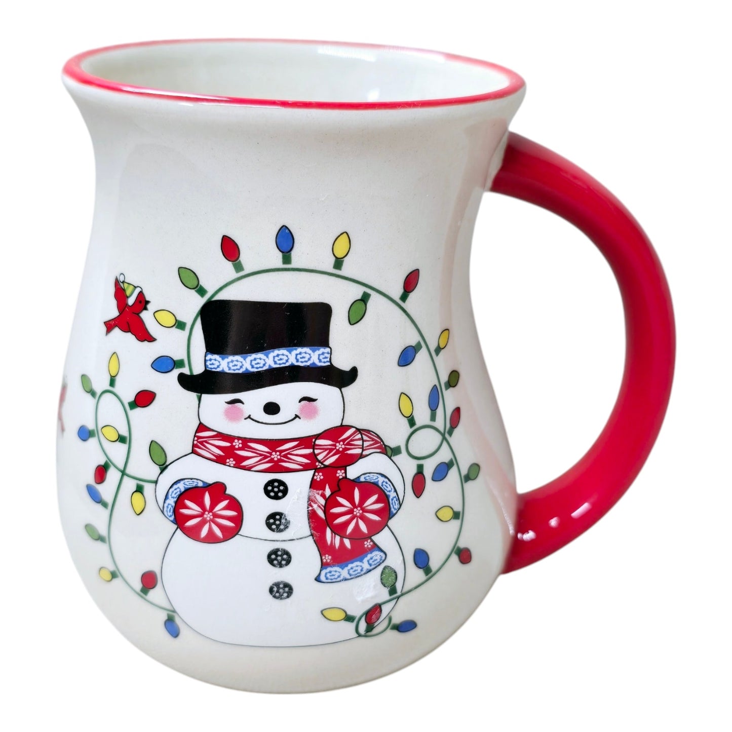 Tempations Christmas Coffee Mug by Tara, 16 oz. Mug Penguin and Snowman