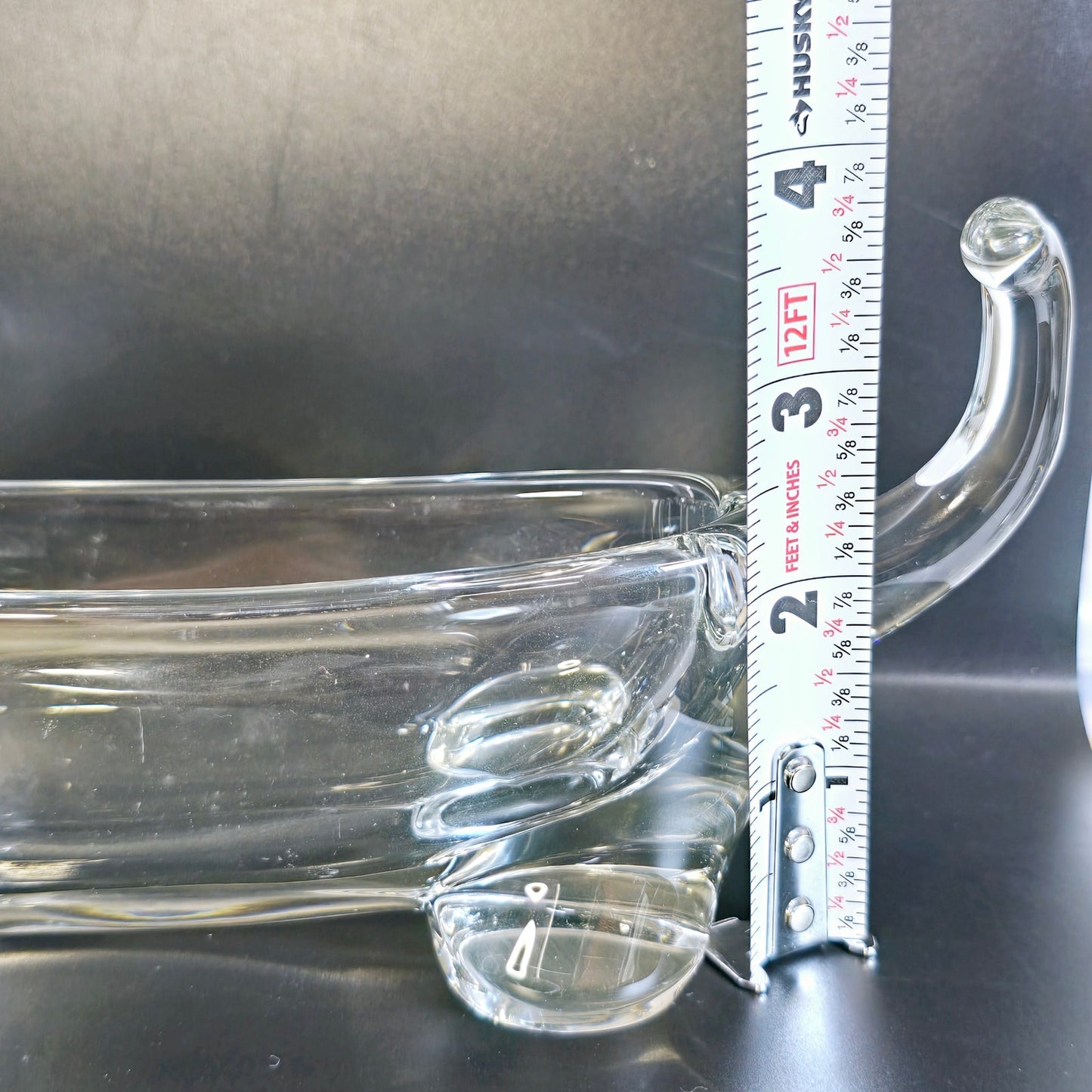 Hand-Blown Vintage Glass Lead Crystal Dachshund Weiner Dog Dish