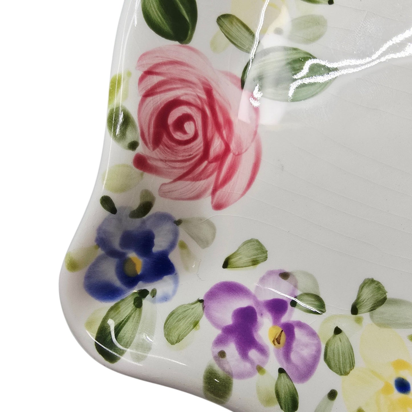 Tabletops Unlimited English Garden Don Swanson Rectangular Tray Platter READ