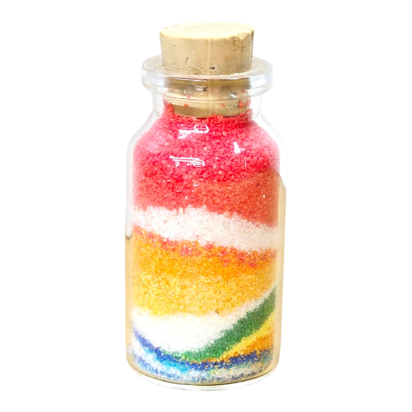 Hawaii Sand Art Bottle Tropical Palm Beach Sunset Scene Corked Glass Keepsake