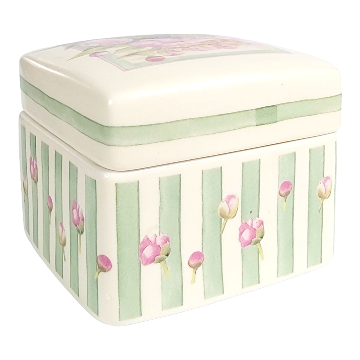 Marjolein Bastin Hallmark Music Box, Tune: "Moonlight Sonata" Trinket Box, Pink Peony