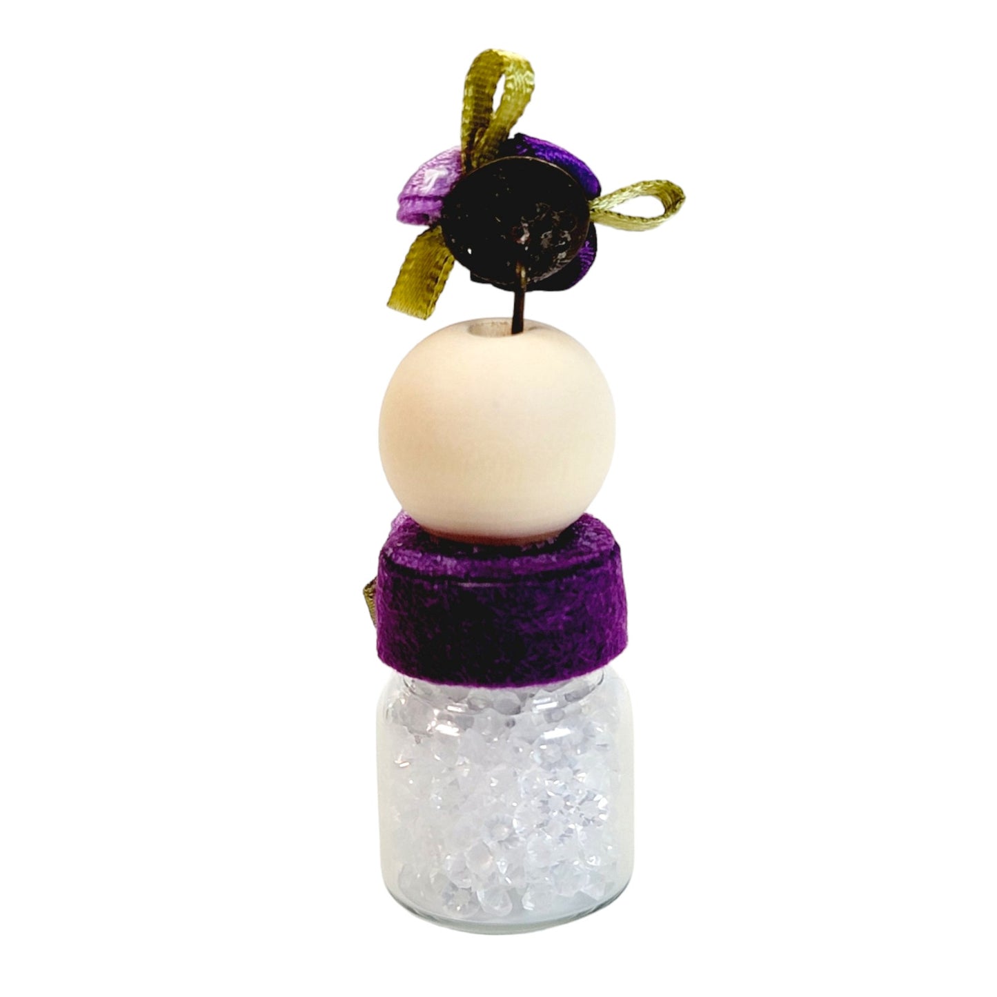 Purple Flower Sparkly Single Hat Pin Holder