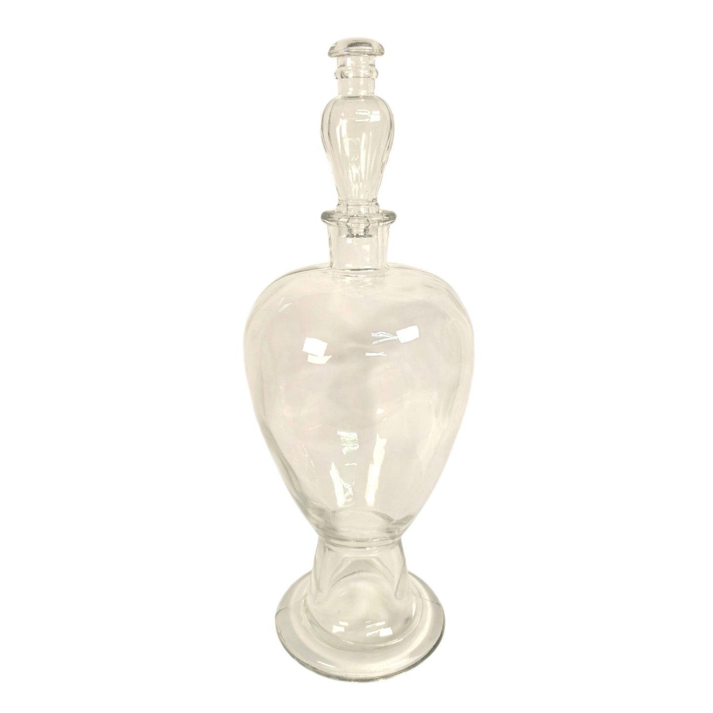 Antique Apothecary Show Bottle Ribbed Stopper Glass Pharmacy Jar 365 UV Reactive