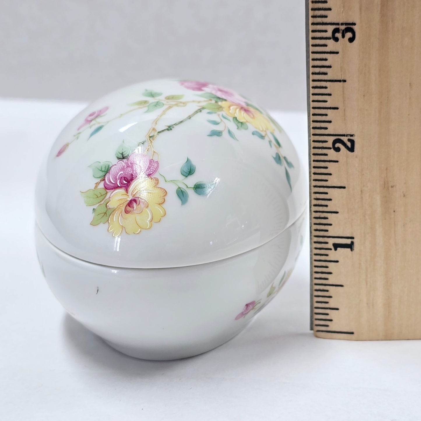 AS IS Vintage Limoges France Egg Trinket Box Lidded Floral, Hairline Fracture and Chip - For Cynthia