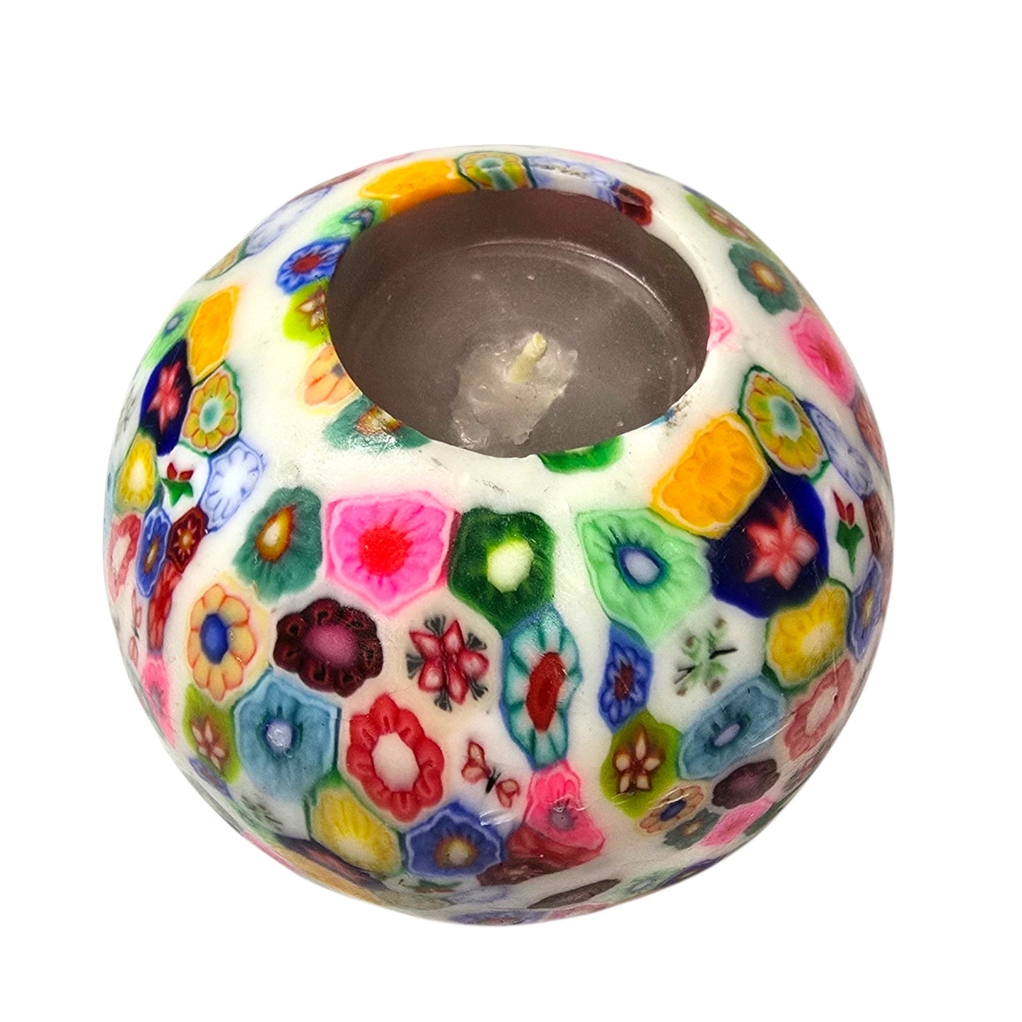 Millefiori Wax Candle Colorful Mosaic Pattern Floral Italian Style Scented Glows
