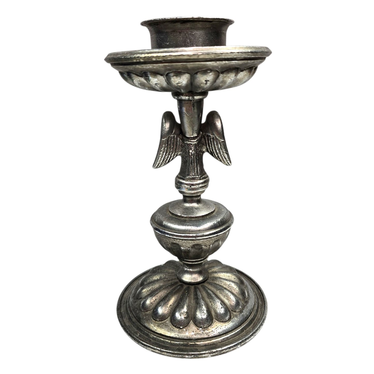 Vtg Silver Metal Eagle Candlestick Holder 8" Federal Revival Neoclassical Decor