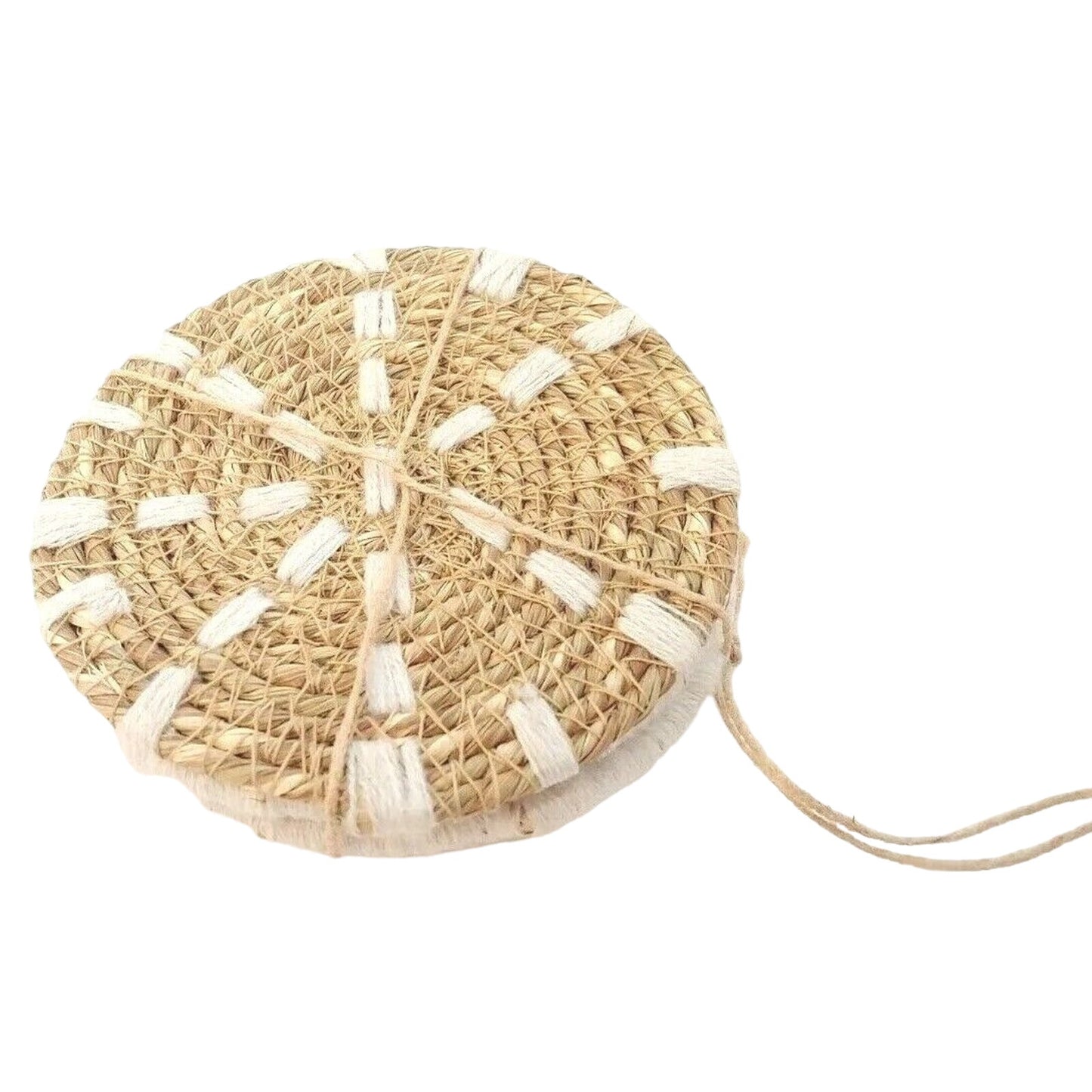 Woven Seagrass Coasters Set of 4 by Bloomingville, New, Made in India