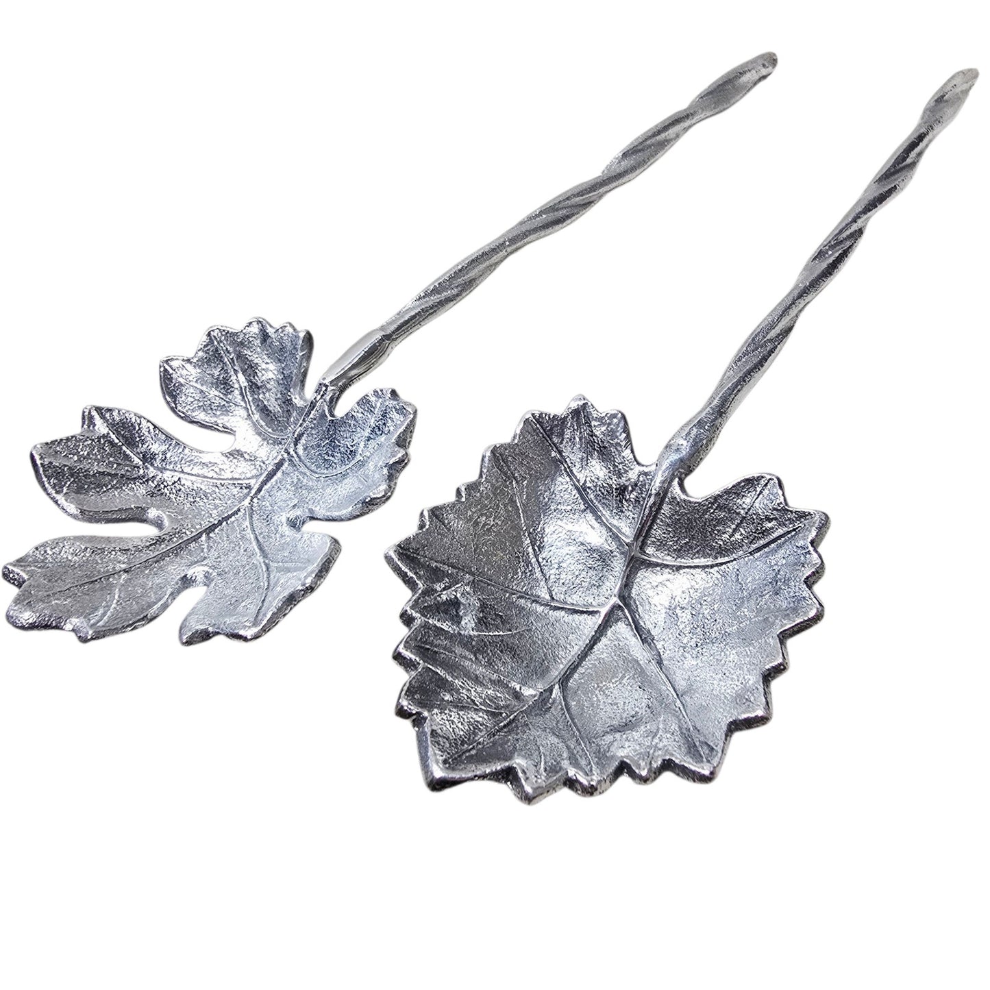 Martha Stewart Collection Park Leaves Salad Servers 2-Pc Rustic Macy's Regency NIB