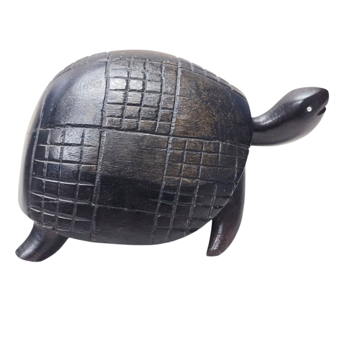 (Reserved for Customer) Hand-Carved Ironwood Turtle Figurine Dark Brown Folk Art Home Décor