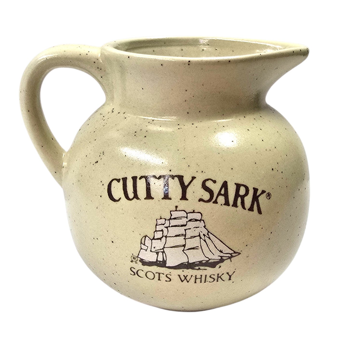 Cutty Sark Scots Whisky Ceramic Water Pitcher Vintage Barware Pub Jug