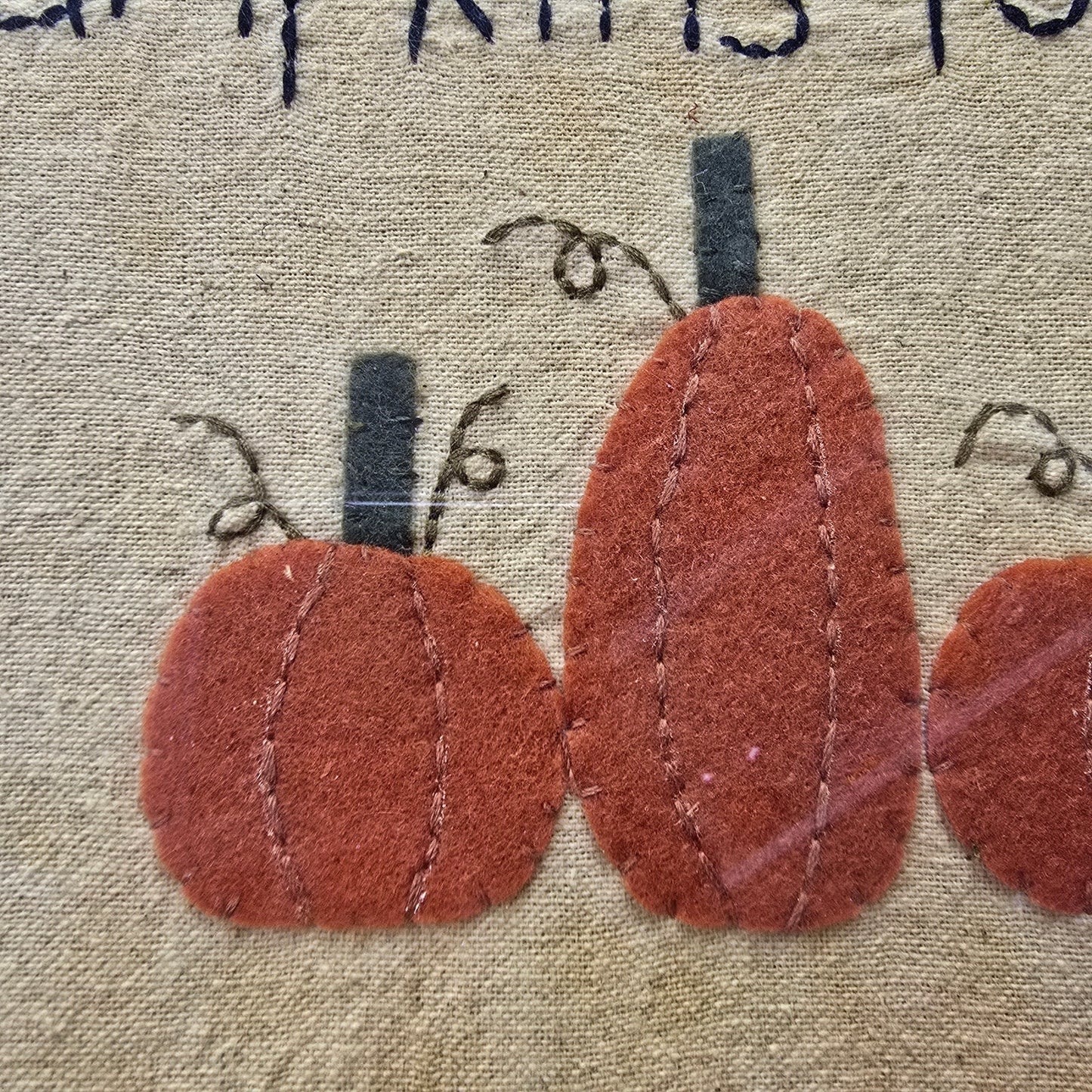 Primitive Farmhouse Pumpkins For Sale Framed Fabric Wall Art Fall Sign 14x9.5