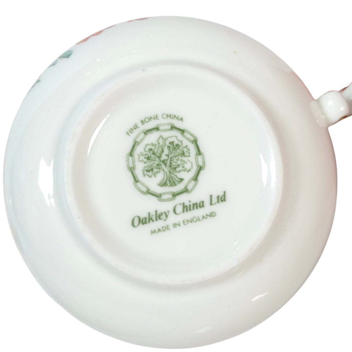 Vintage Oakley England Fine Bone China Floral Tennis Set Cup Snack Plate