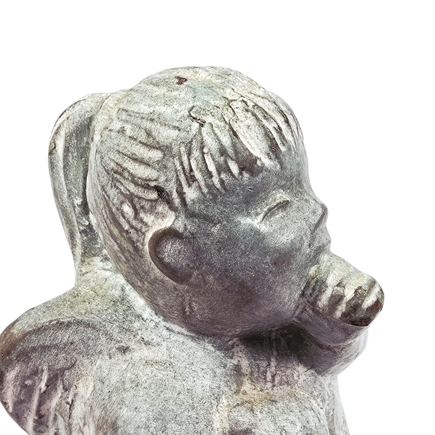 Isabel Bloom Concrete Figurine Girl Angel Teddy Sucking Thumb Yawning '98 Signed