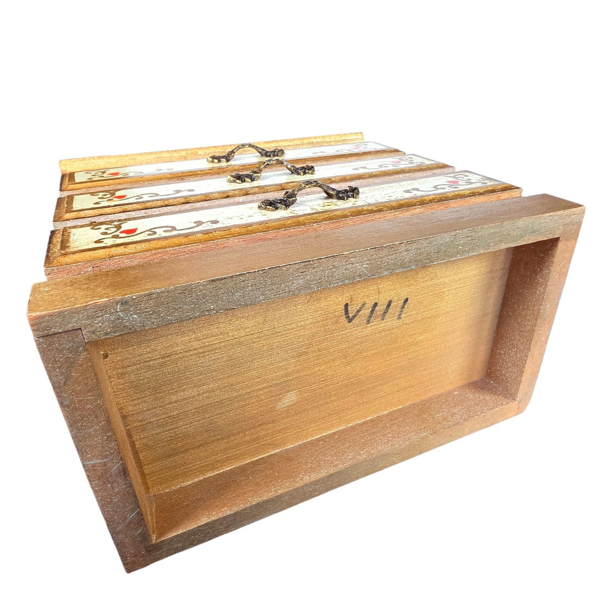 Vintage Italian Florentine Wood Musical Jewelry Box Toyo Impossible Dream