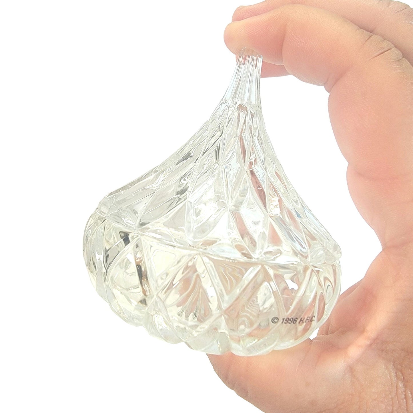 Vintage Hershey's Kiss Lead Crystal Mini Candy Trinket Dish with Lid 3.25" HFC 1996