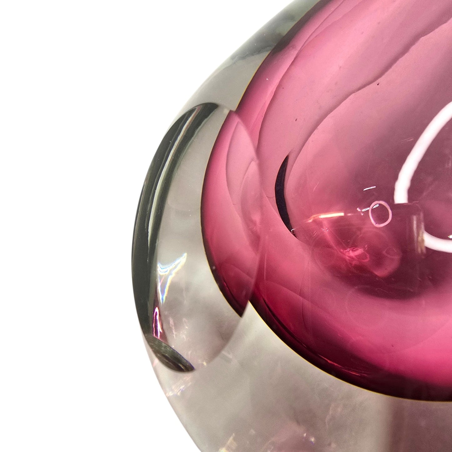 Alfredo Barbini Murano Sommerso Glass Pear Weil Ceramics Cranberry Adventurine