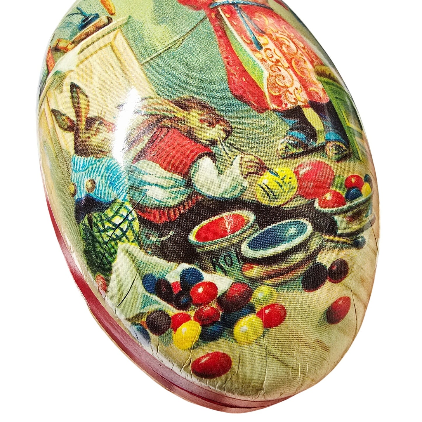 (Saved for Customer) Vintage German Paper Mache Easter Egg Lot (2) Nestler & Echt Erzgebirge