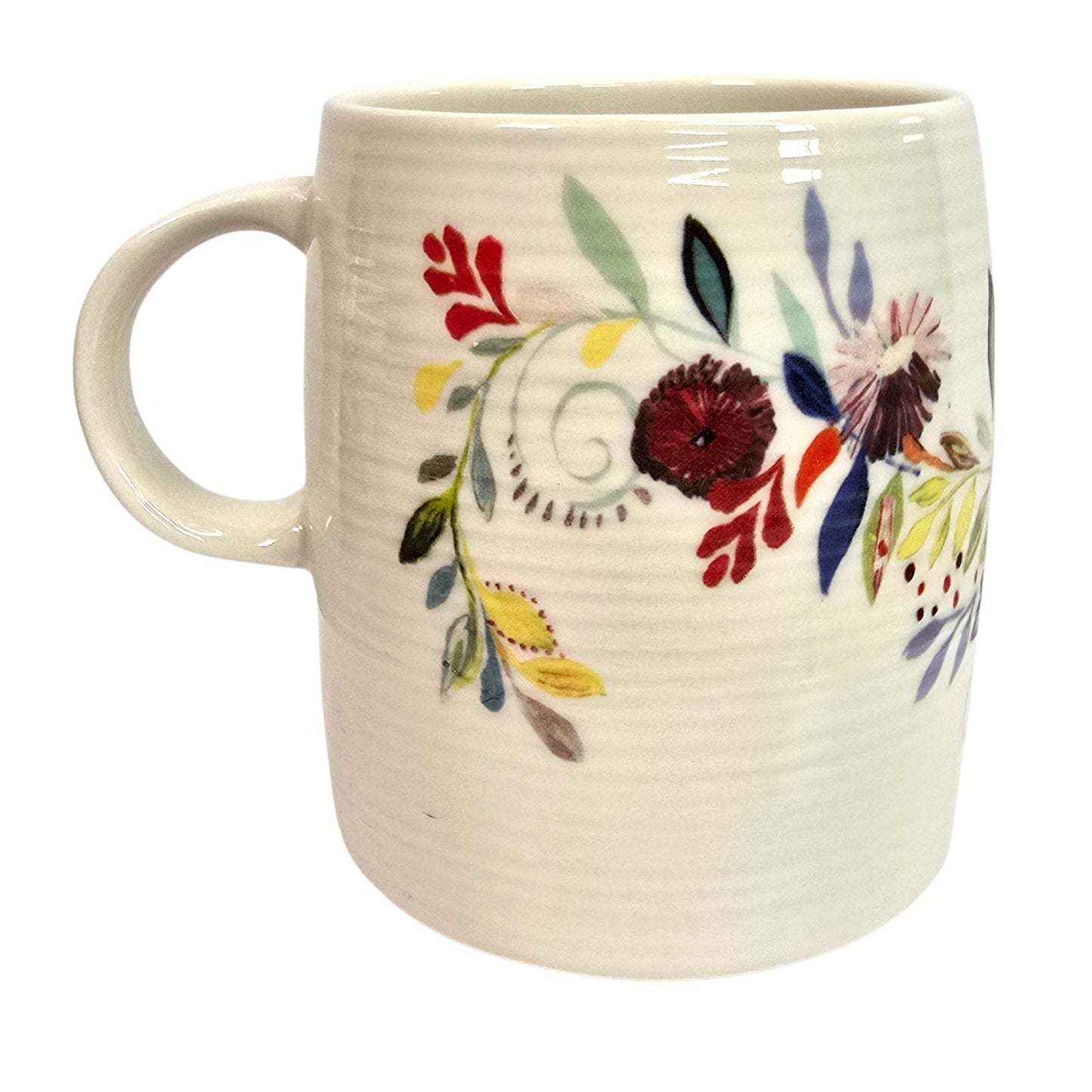 Anthropologie Petal Palette Monogram Mug Letter S Floral Starla M. Halfmann