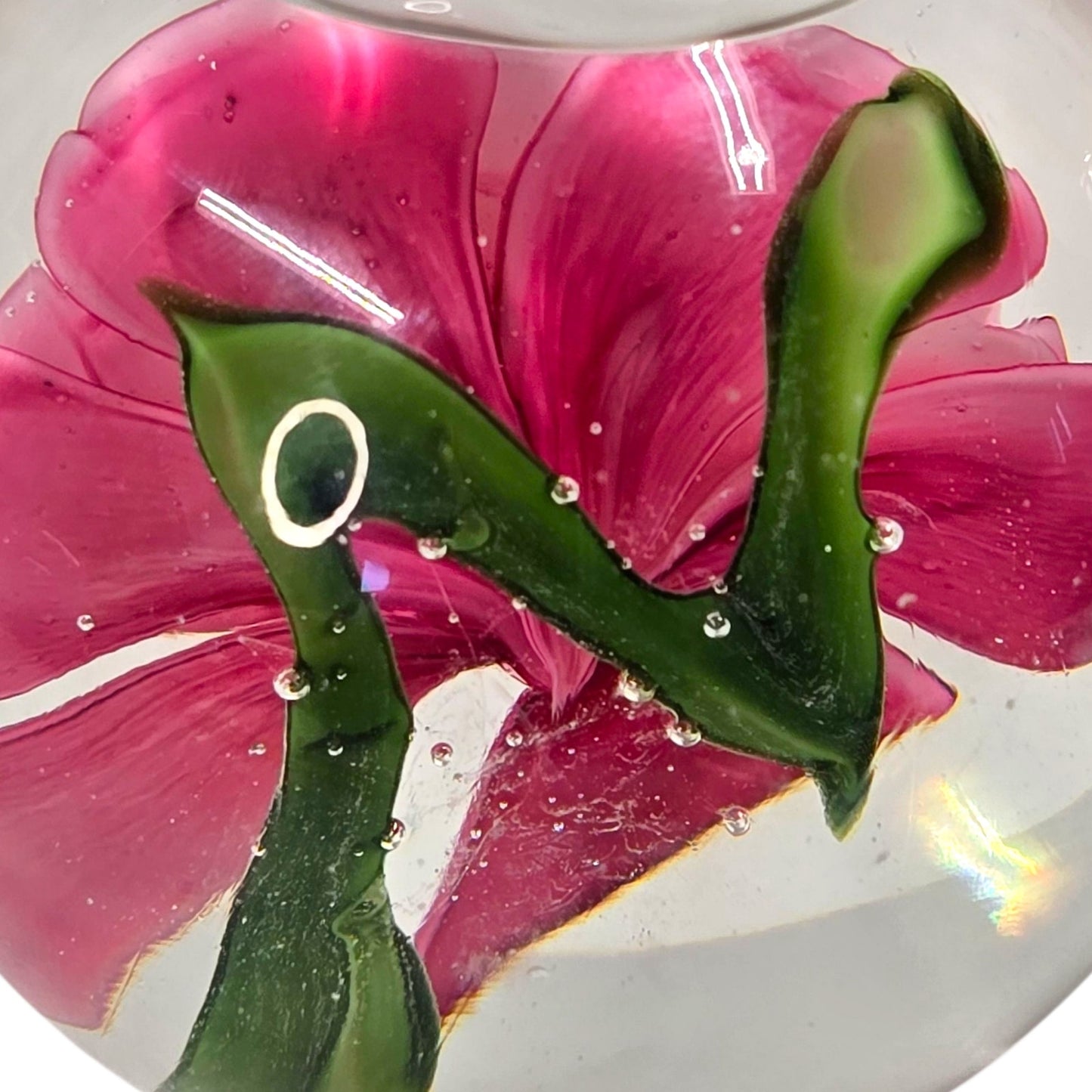 Dynasty Gallery Glass Rose Teapot Paperweight Heirloom Collection Handblown