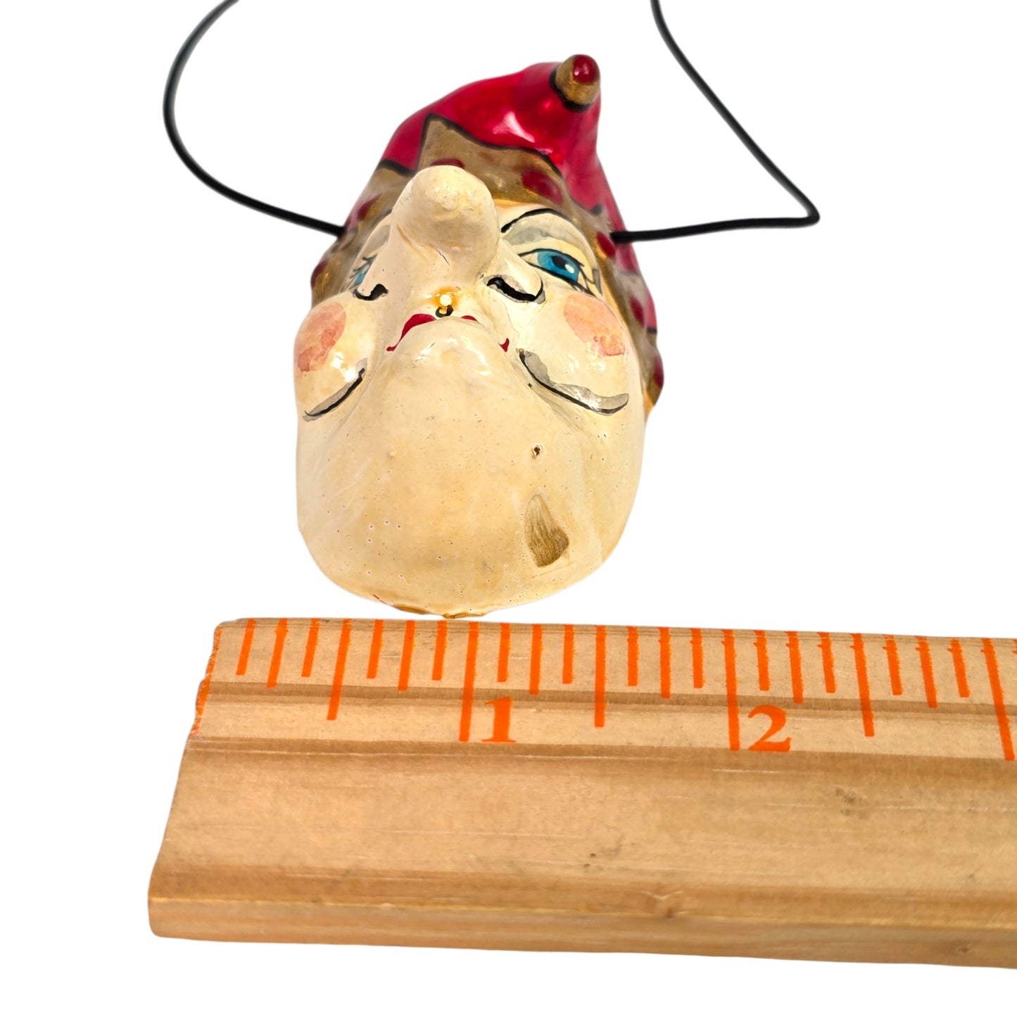 Vintage 1987 Arbaiza Signed Ceramic Jester Mask Ornament Hand Painted Harlequin