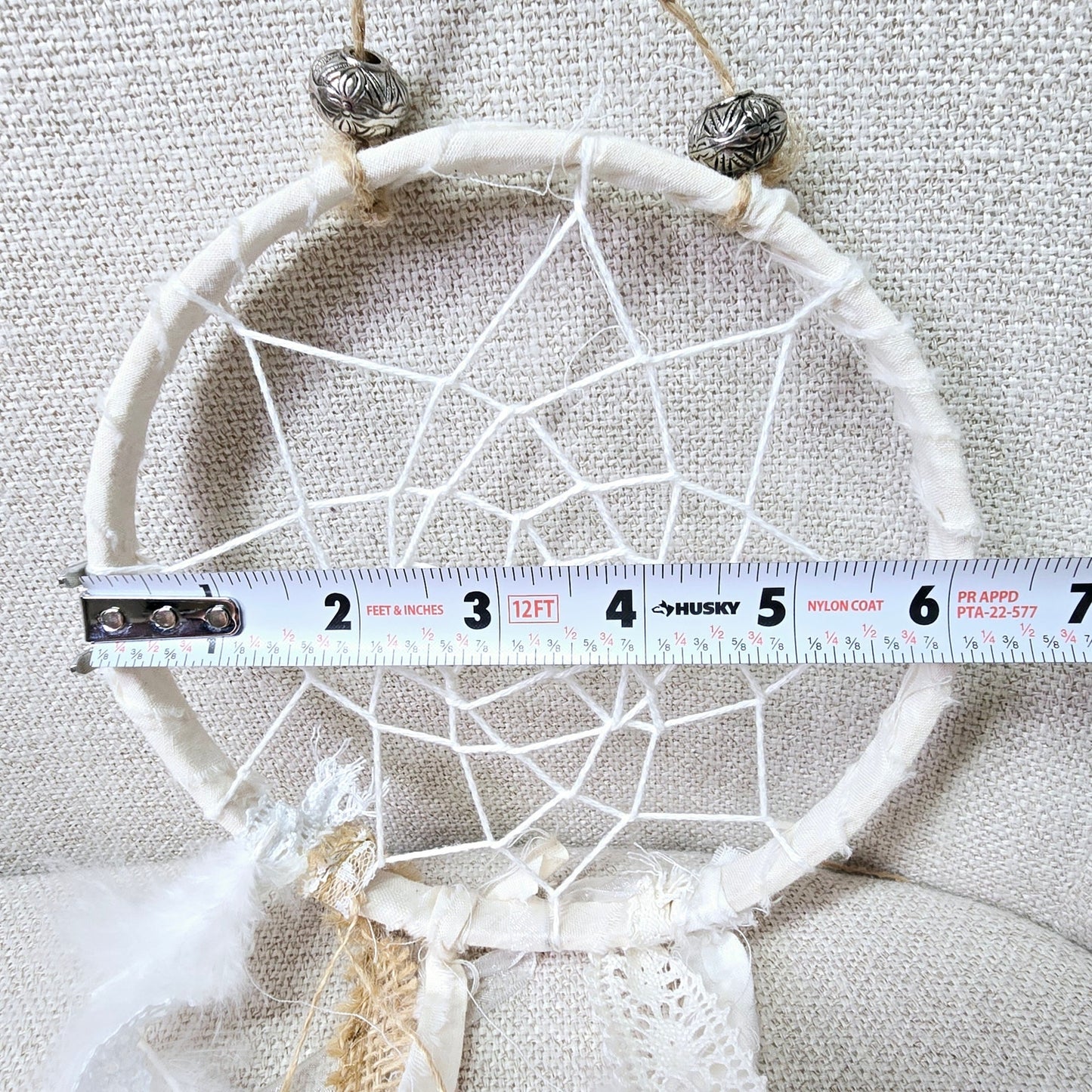 Ribbon and Lace Dream Catchers Set of 3 Bojo Style Shabby Chic Handcrafted Decor