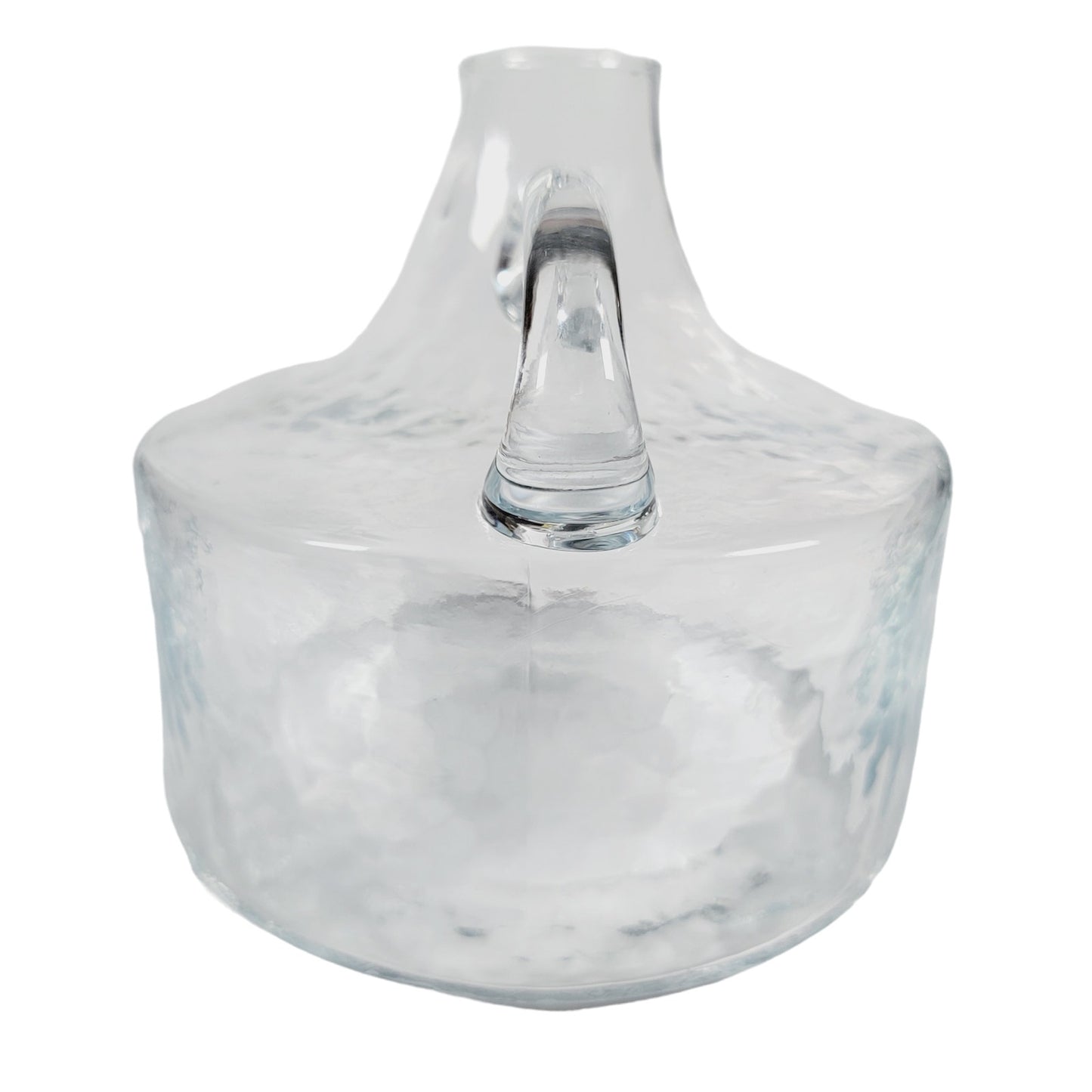 Textured Glass Wine Carafe with Slanted Spout and Handle, Wine Decanter