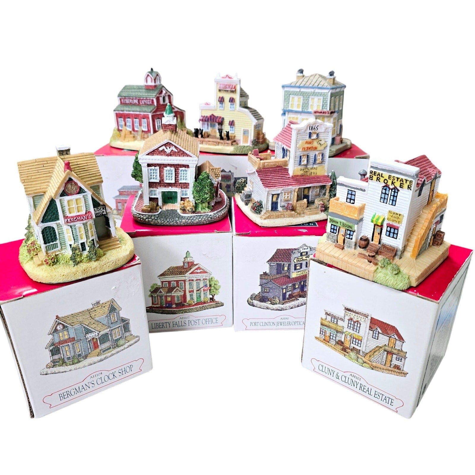 Liberty Falls Village Lot of 7 Americana Miniature Buildings