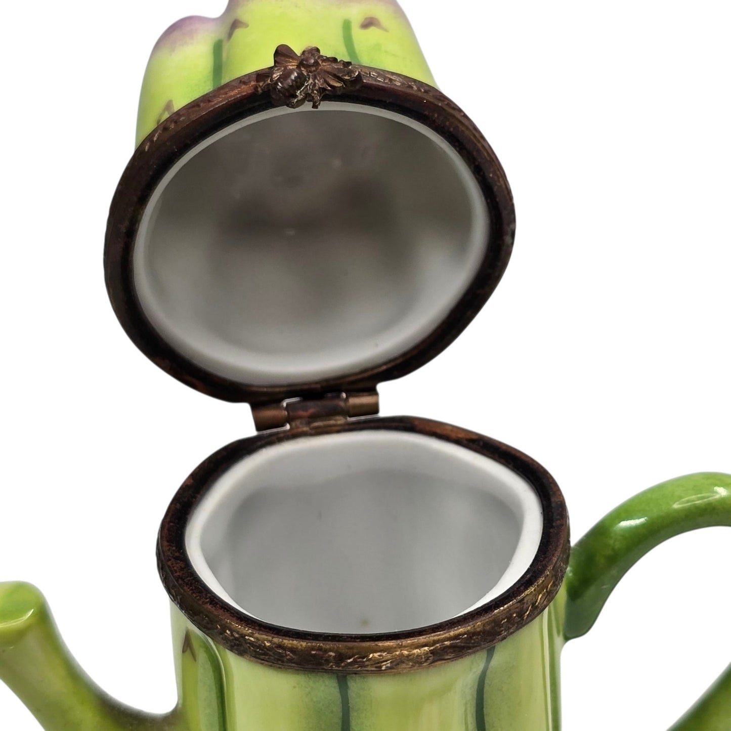 Limoges France Pineapple & Asparagus Trinket Box Set Atelier Box & Certificate