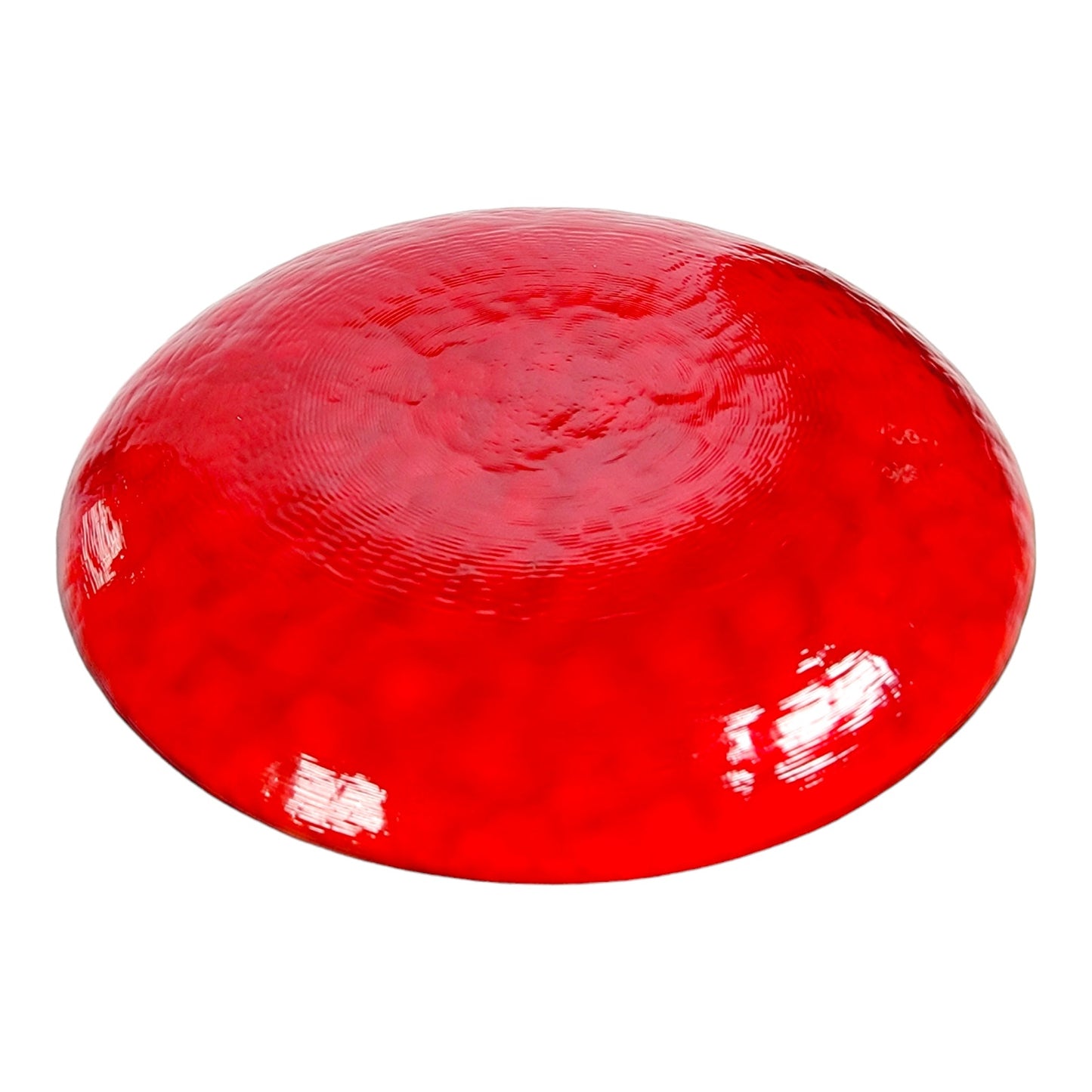 Ruby Red Recycled Glass Plate 7.75" D