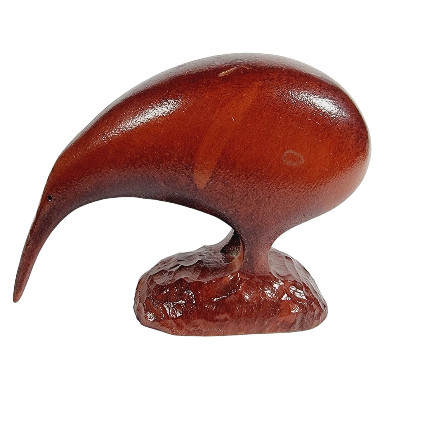 Hand-Carved Wooden Kiwi Bird, New Zealand Bird, Wooden Bird Figurine Decor